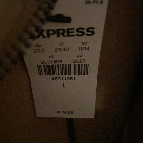 Express Men’s Toffee Brown Fleece Quarter Zip Jacket NWT - Picture 9 of 9